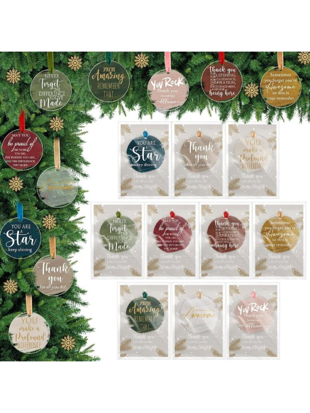 Inspirational Acrylic Ornaments for Employee Appreciation | Gratitude Gifts Set